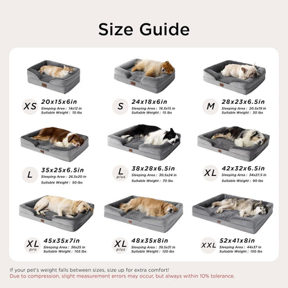 Luxurious Orthopedic Dog Bed for Medium Breeds - Stylish 28" Grey Design, Washable and Waterproof