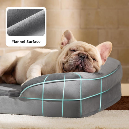 Luxurious Orthopedic Dog Bed for Medium Breeds - Stylish 28" Grey Design, Washable and Waterproof